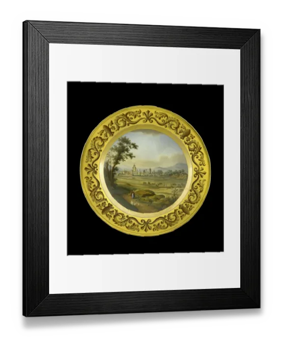 Framed Print : Dessert plate depicting Vittoria N081147 Framed Print : Dessert plate depicting Vittoria N081147