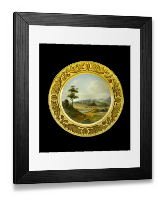 Framed Print : Dessert plate depicting the Lines of Torres Vedras N081173