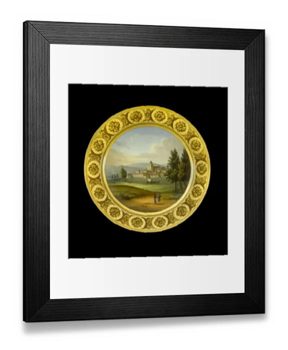 Framed Print : Dessert plate depicting Vittoria N081175