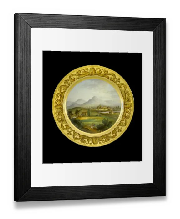 Framed Print : Dessert plate depicting Toulouse N081177 Framed Print : Dessert plate depicting Toulouse N081177