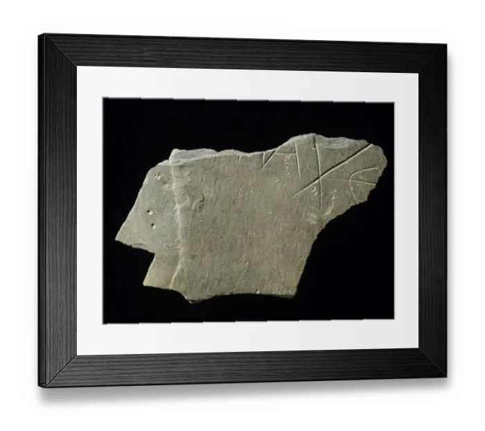 Framed Print : Tintagel Castle Artognou inscription stone K980845