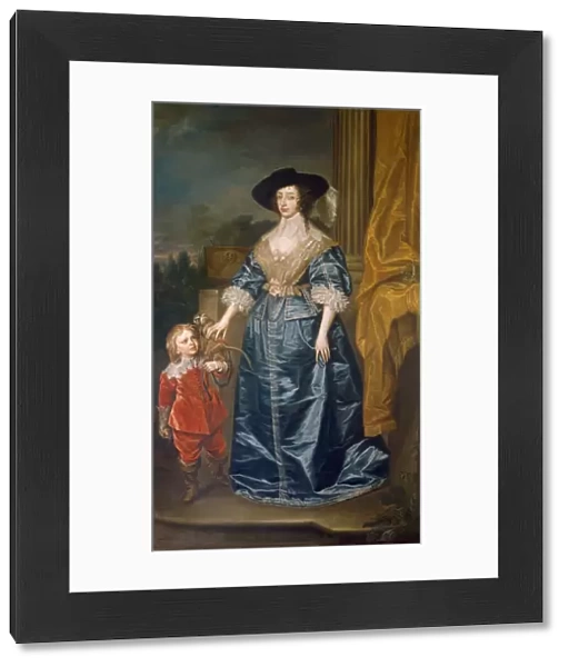 Henrietta-Maria and dwarf, Sir Jeffrey Hudson J900214