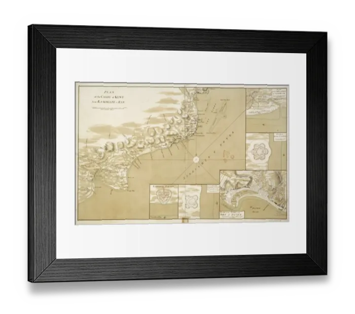 Framed Print : Kent coastal defences in 1740 J010166 Framed Print : Kent coastal defences in 1740 J010166