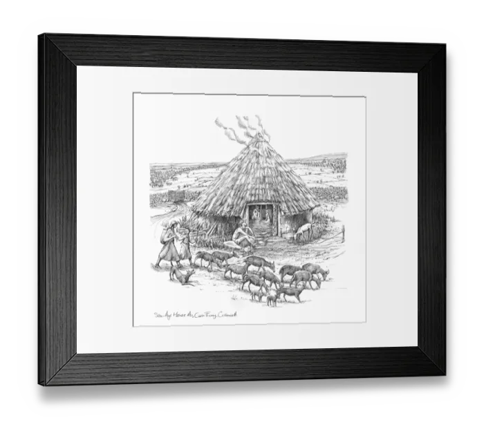 Framed Print : Iron Age Roundhouse N070430 Framed Print : Iron Age Roundhouse N070430