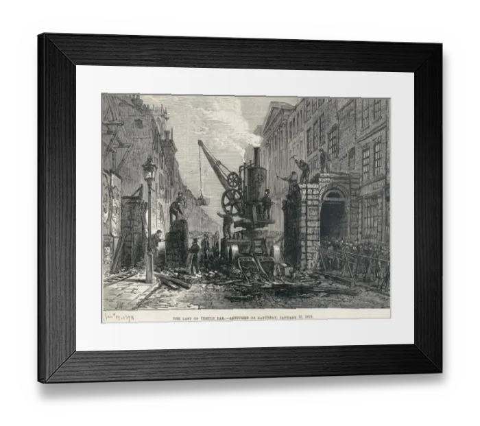 Framed Print : Temple Bar demolition N110163