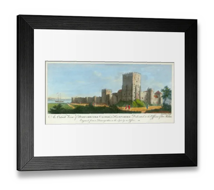 Framed Print : Portchester Castle engraving N110146