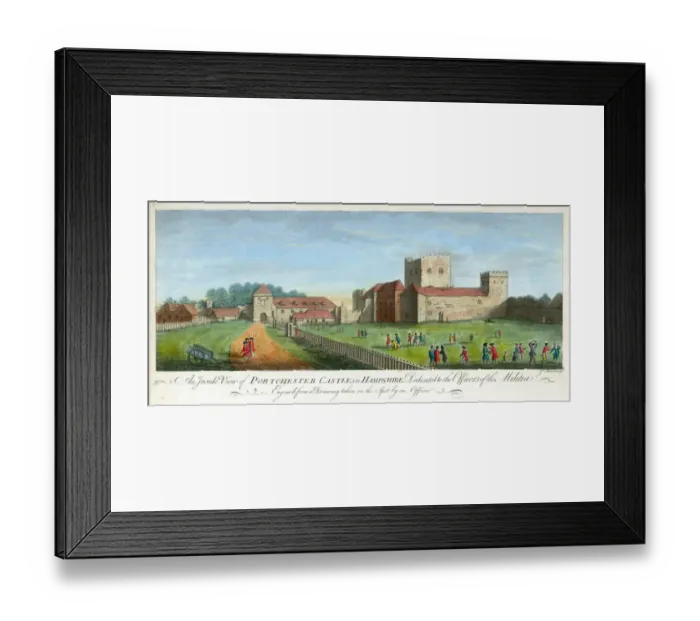 Framed Print : Portchester Castle engraving N110147