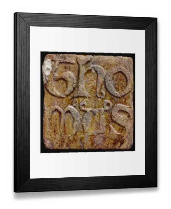 Framed Print : Ceramic tile, Castle Acre Priory K971194