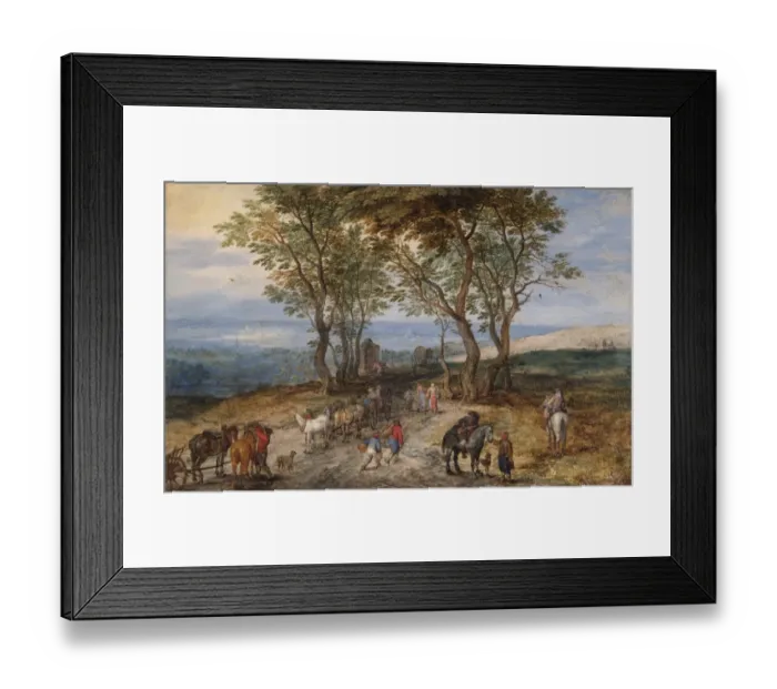 Framed Print : Brueghel - Country road scene N070596