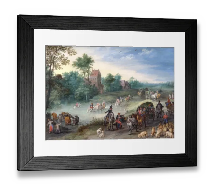 Framed Print : Brueghel - Travellers on a Country road N070590