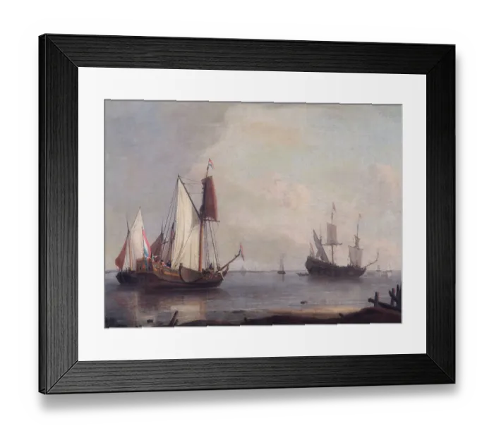 Framed Print : Storck - Dutch Shipping in a River N070598