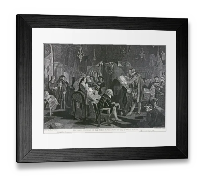 Framed Print : St Pauls Cathedral. First bible reading in the Crypt N110246