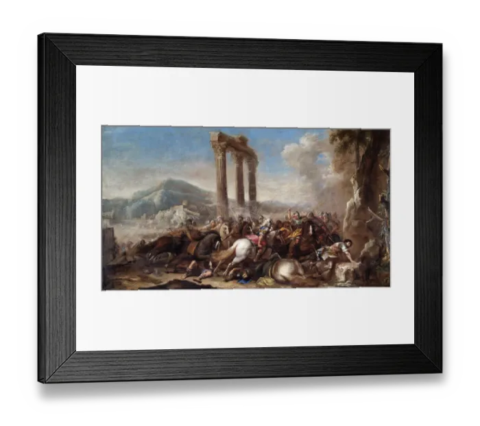 Framed Print : Rosa - Battle Scene with Classical Colonnade N070555