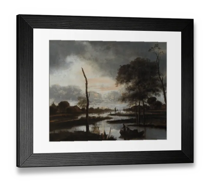 Framed Print : Van Der Neer - River view: Evening N070541