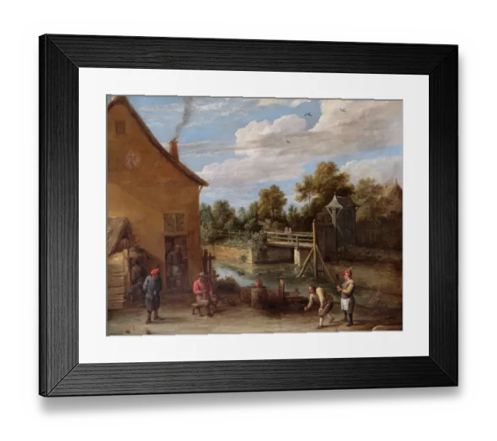 Framed Print : Teniers - Peasants playing Bowls N070543