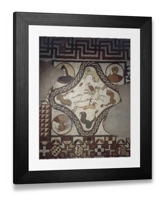 Framed Print : Mosaic floor, Lullingstone Roman Villa J910064