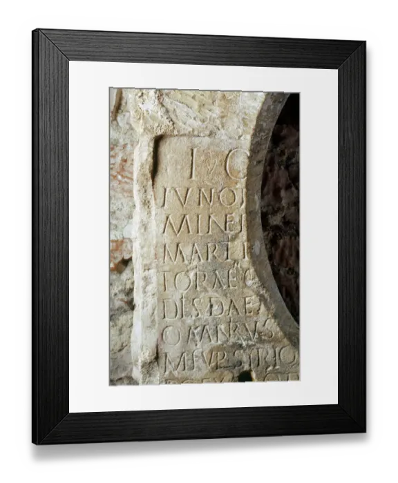 Framed Print : Reused Roman altar at Carlisle Castle K011557 Framed Print : Reused Roman altar at Carlisle Castle K011557