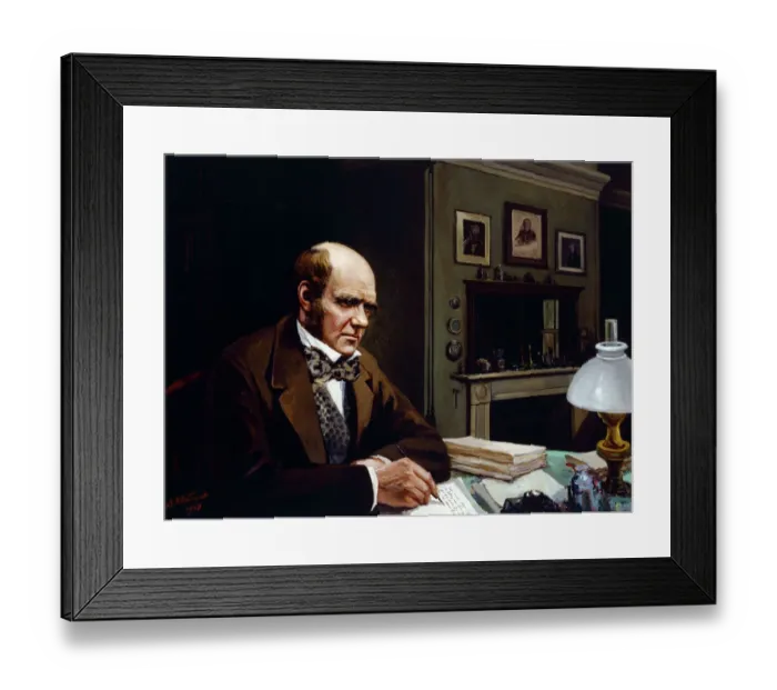 Framed Print : Evstafieff - Darwin in his Study J970178