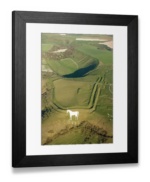 Framed Print : Bratton Camp & White Horse N070972