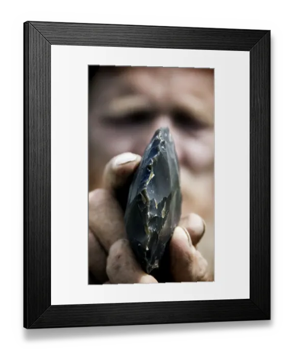 Framed Print : Flint knapping N070999
