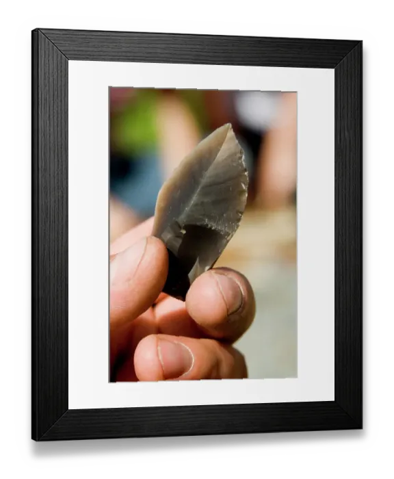 Framed Print : Flint knapping N071000