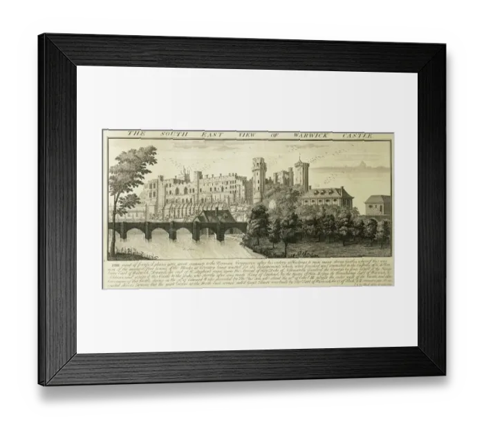 Framed Print : Warwick Castle engraving J060015 Framed Print : Warwick Castle engraving J060015