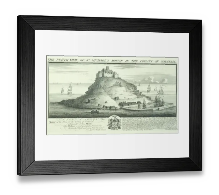 Framed Print : St Michaels Mount engraving N070782