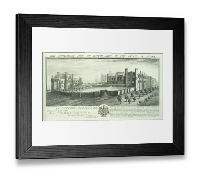 Framed Print : Battle Abbey engraving N070794