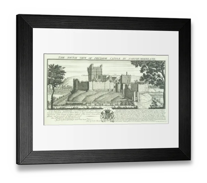 Framed Print : Prudhoe Castle engraving N070743 Framed Print : Prudhoe Castle engraving N070743