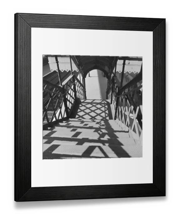 Framed Print : Railway station footbridge a062678