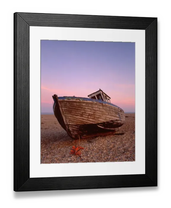 Framed Print : Fishing boat, Dungeness Beach J070051 Framed Print : Fishing boat, Dungeness Beach J070051
