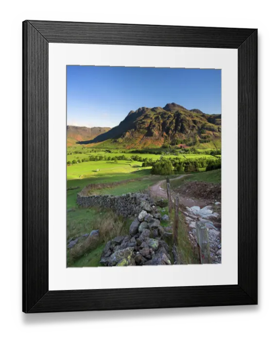 Framed Print : Early light on the Langdale Pikes, Cumbria N060979 Framed Print : Early light on the Langdale Pikes, Cumbria N060979