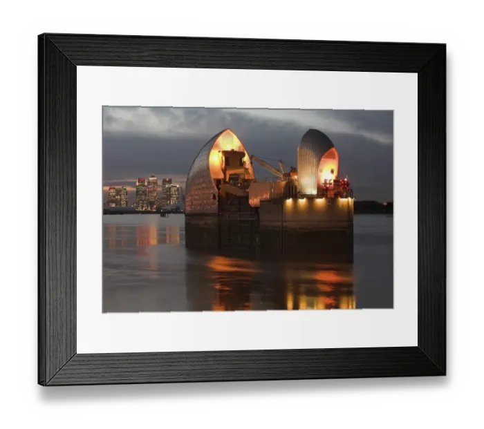 Framed Print : Thames Barrier and Canary Wharf N060983 Framed Print : Thames Barrier and Canary Wharf N060983