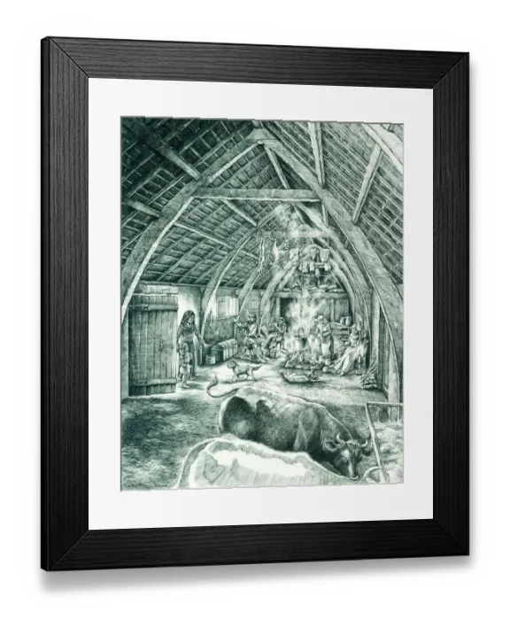 Framed Print : Medieval peasant house N090117