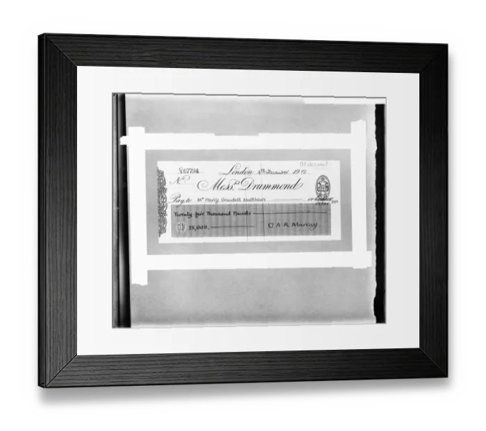 Framed Print : Inventors Cheque BL23095