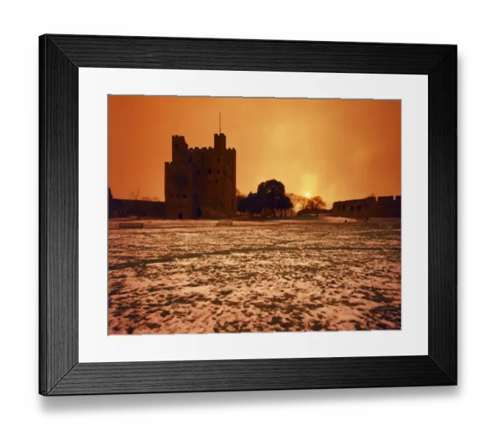 Framed Print : Snow at Rochester Castle J850035