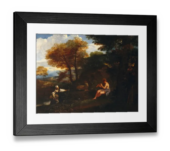 Framed Print : Mola - Landscape with shepherd and shepherdess J920065