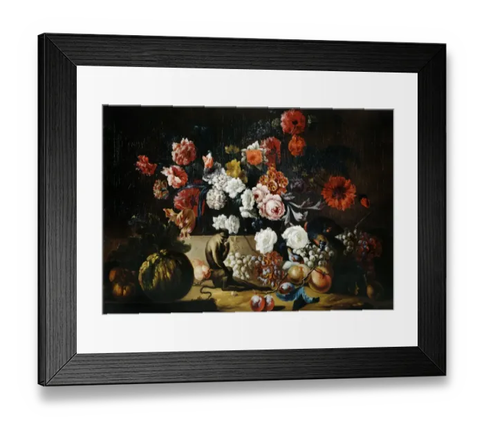 Framed Print : Casteels - Still Life with Monkey J960169