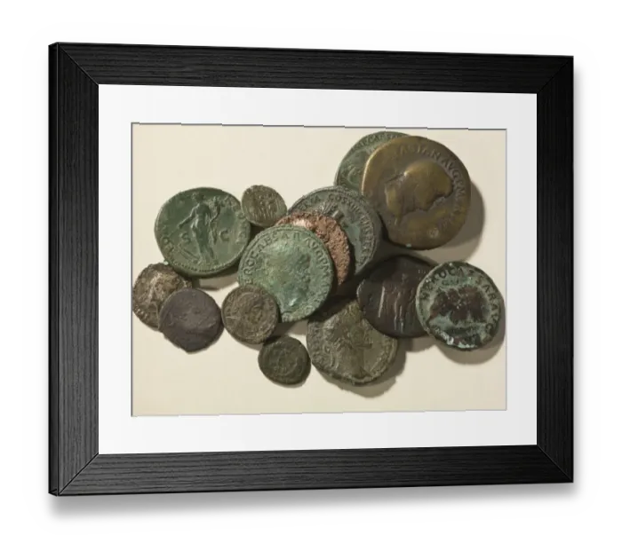 Framed Print : Roman coins N120023