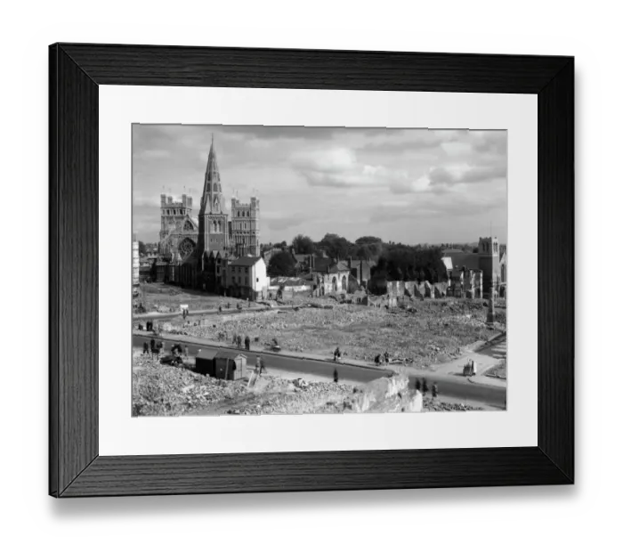 Framed Print : Exeter bomb damage OP07079