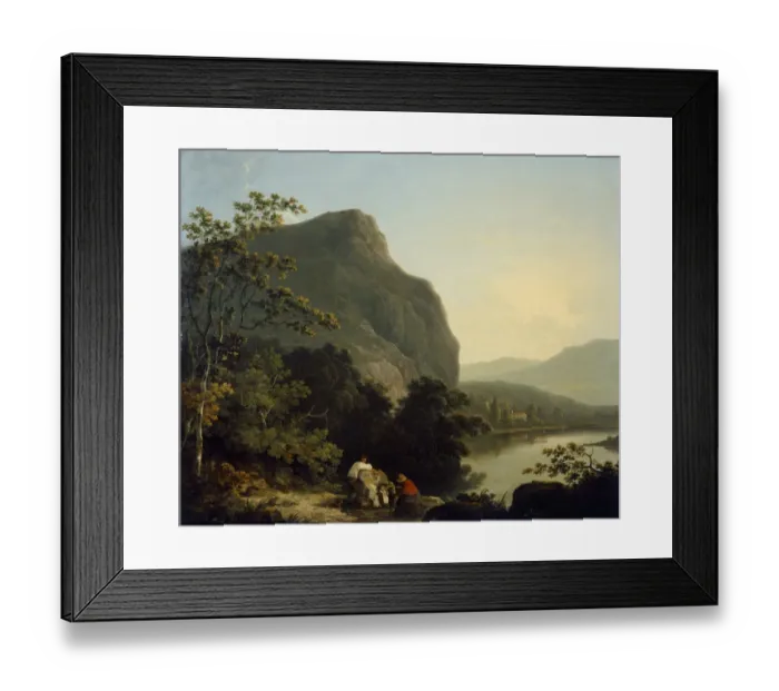 Framed Print : Corbould - Classical Landscape with a Lake J910516