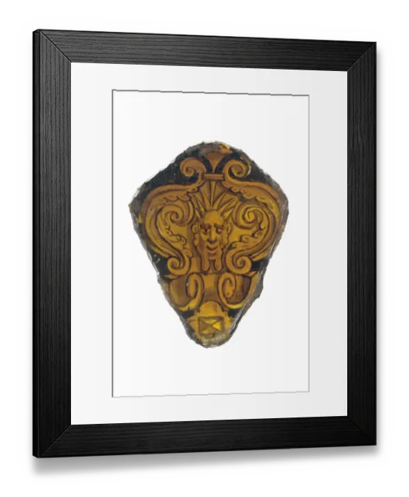Framed Print : Portland Castle stained glass K981934 Framed Print : Portland Castle stained glass K981934