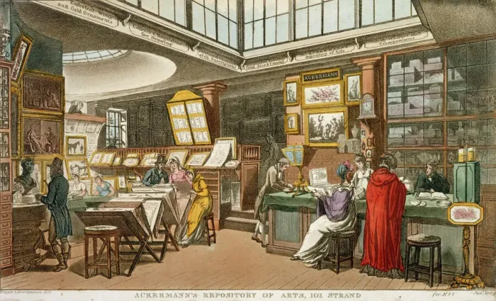 Framed Print : Ackermanns Repository of Arts, 101 Strand 1809 J000143