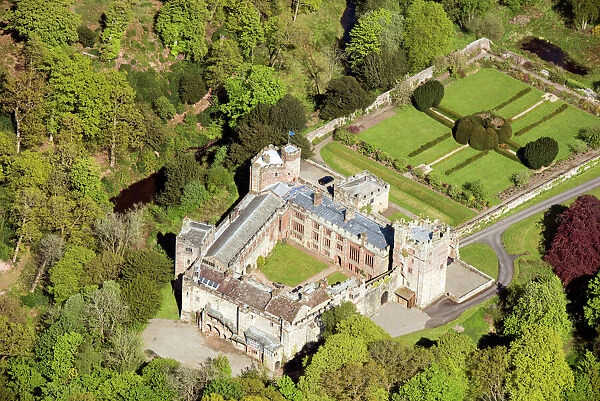 aerial CASTLE COUNTRY HOUSE WALLED GARDEN