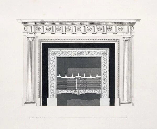 Audley End House. Library fireplace K960860