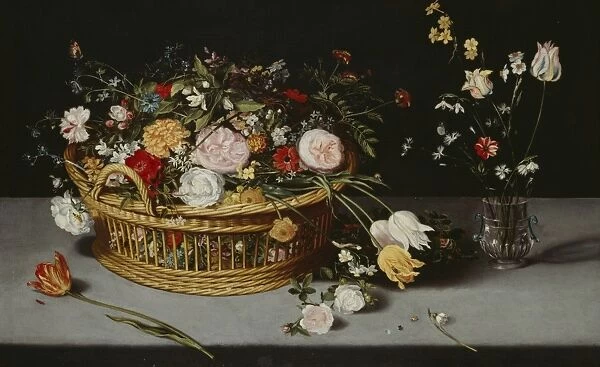 Brueghel - Still Life with basket & vase of flowers K980338