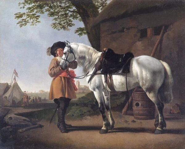 Calraet - A Cavalier with a Grey Horse N070467