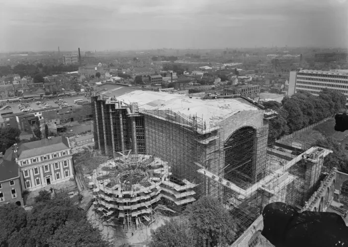 Framed Print : Coventry Cathedral construction site JLP01_08_057858