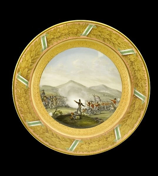Dessert plate depicting the Battle of Talavera N081122