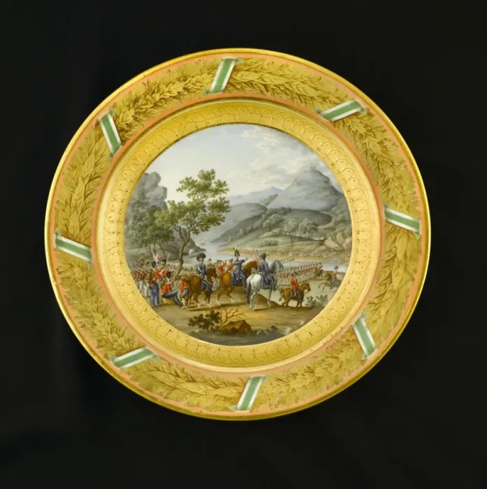 Framed Print : Dessert plate depicting Crossing the Mondego 1810 N080952